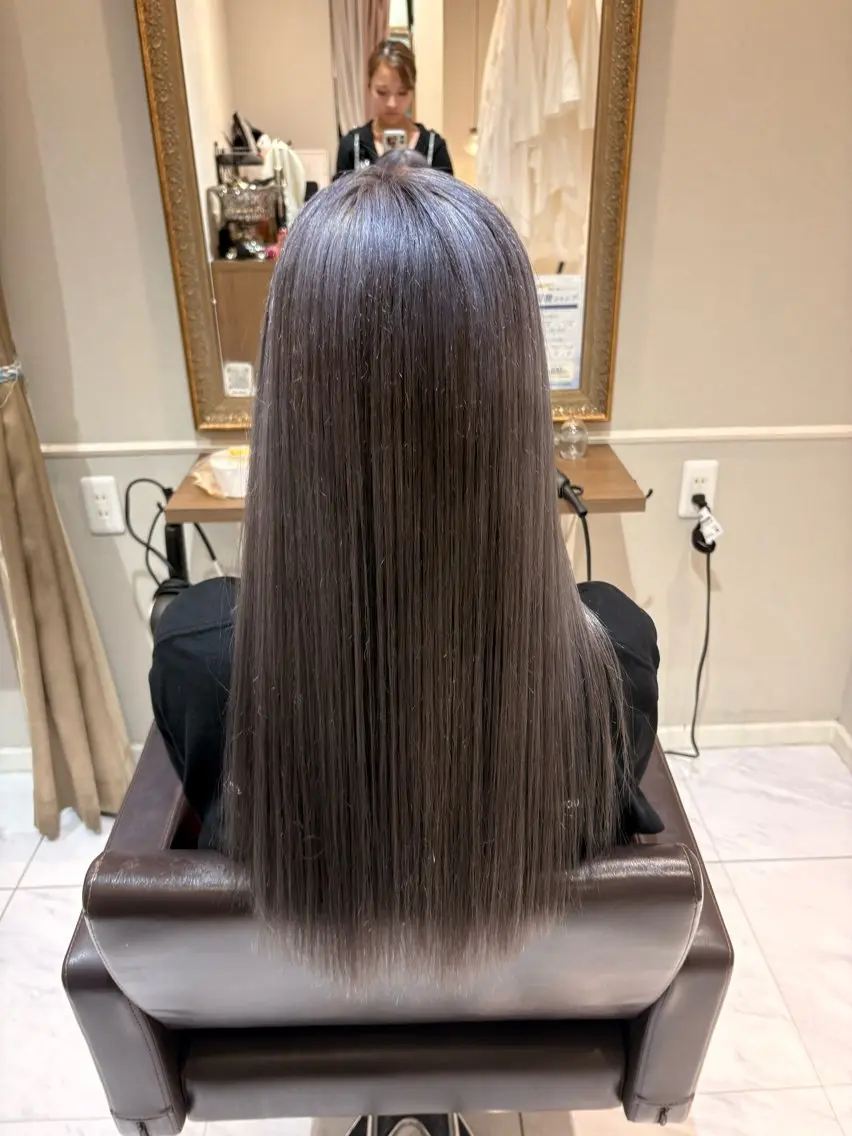 ロング カラー ダブルカラー トリートメント ヘアカラー yuzuki🎀ིྀ abi-ru調布のヘアスタイル