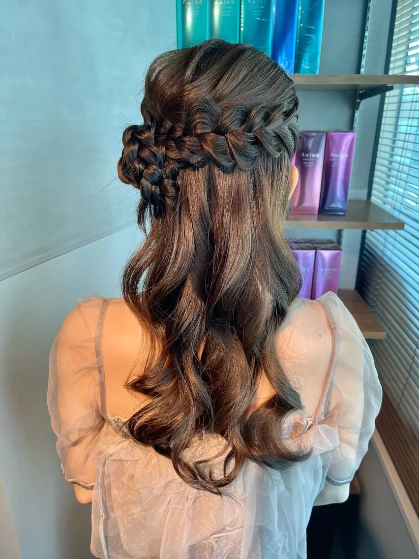 ロング 卒業式のヘアスタイル 韓国風ヘア 浴衣 nanoha￤銀座￤ 推し活ヘアアレンジのヘアスタイル