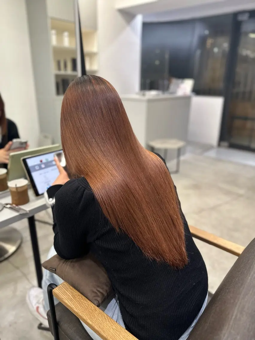 ロング パーマ 縮毛矯正 ハイトーンカラー が絶対可愛い✨泰聖✨のヘアスタイル