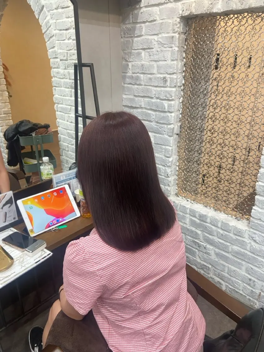 カラー ブラウンカラー ピンクカラー ヘアカラー Mejia Riseのヘアスタイル