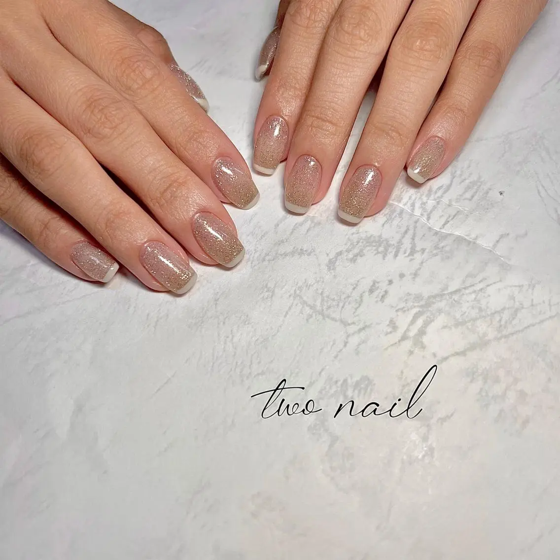 ネイル アートネイル フットネイル ハート ニュアンスネイル ホワイト ハンドネイル two nailのネイルデザイン