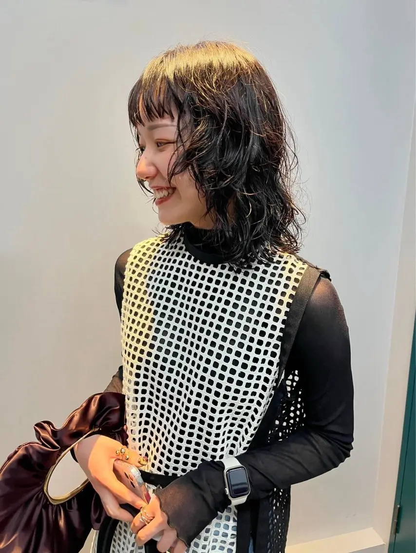 ミディアム パーマ 後藤 咲夏のヘアスタイル