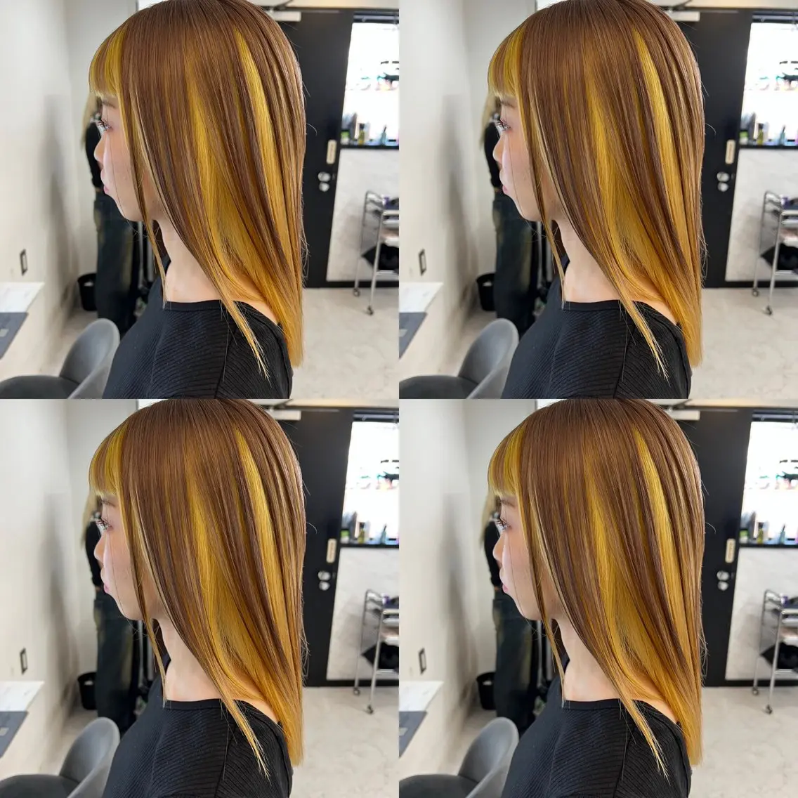 ミディアム カラー イエローカラー カット ヘアカラー トリートメント ✨レイヤー/髪質改善 /エクステ✨ナカムラのヘアスタイル