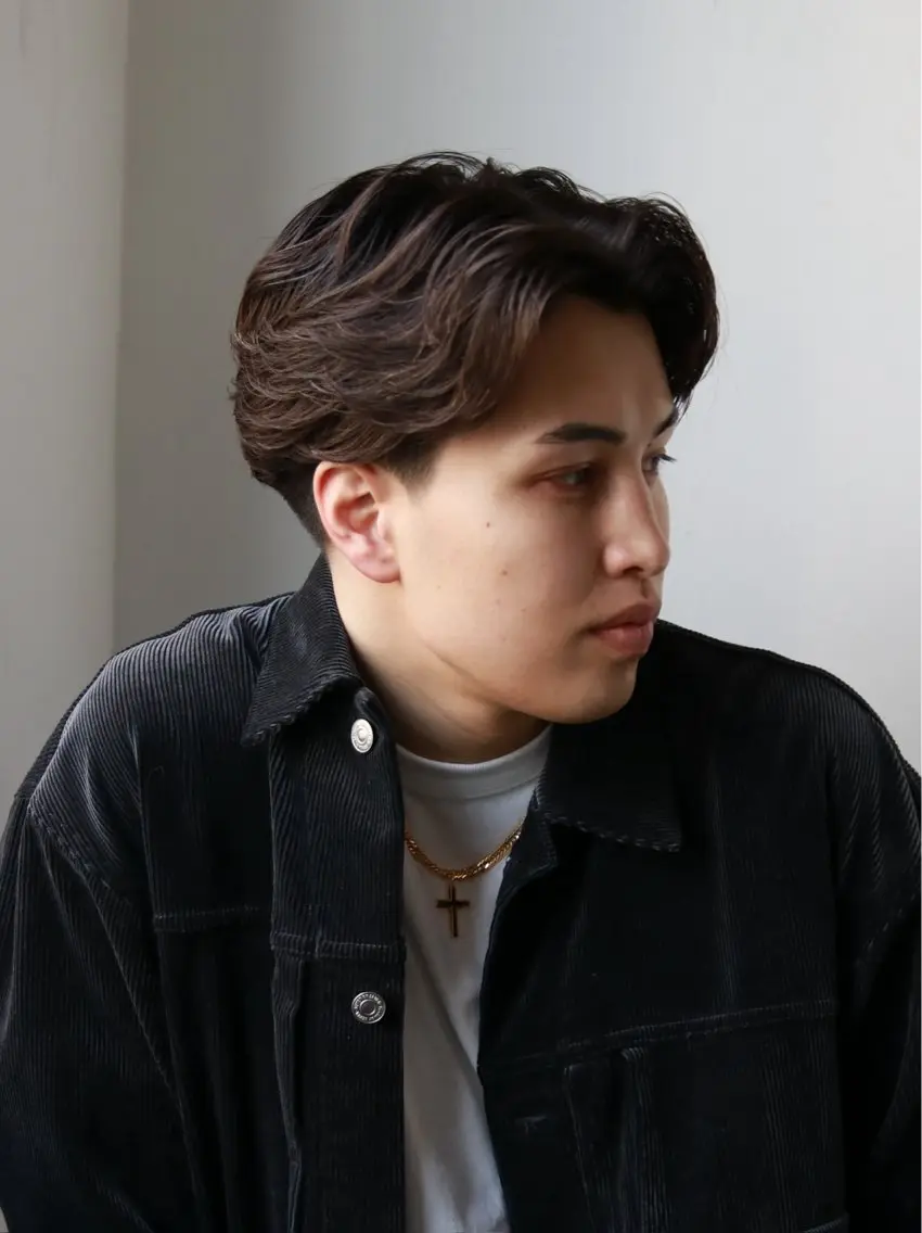 ショート カラー パーマ メンズ フェードカット フェード/海外パーマ 中垣遼のヘアスタイル