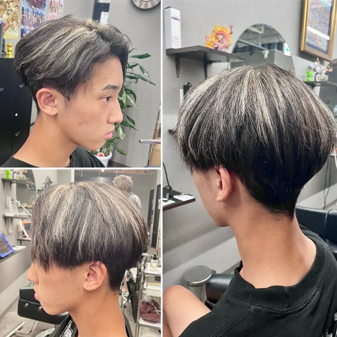 カラー メンズ メンズハイライト メンズメッシュ ハイライトカラー メッシュ 🌹ミラクル美容師 🌹くっぽのヘアスタイル