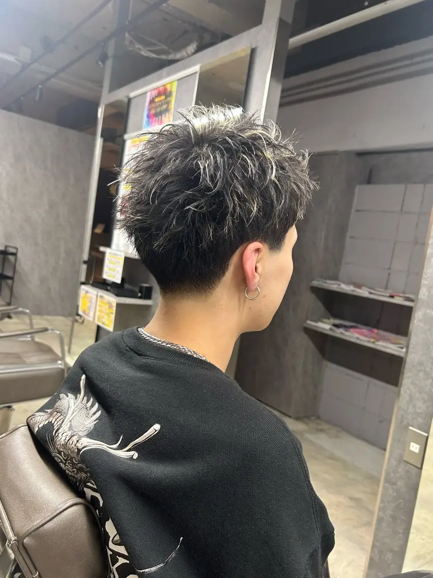 カラー パーマ メンズ メンズメッシュ メッシュ 清水 涼矢のヘアスタイル
