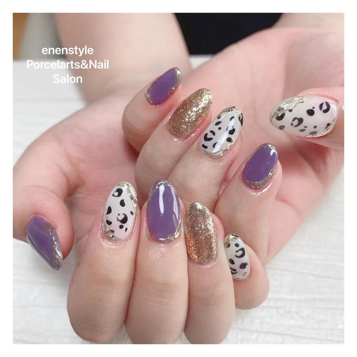 ミディアム ネイル ハンドネイル 🐾enen style 🐾のネイルデザイン