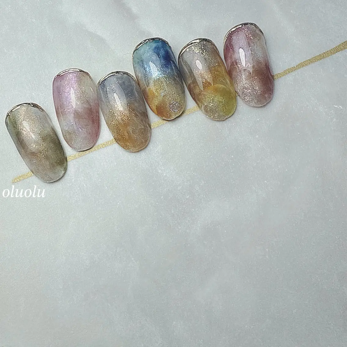 ネイル フットネイル ニュアンスネイル ハンドネイル 大村 紬華のネイルデザイン