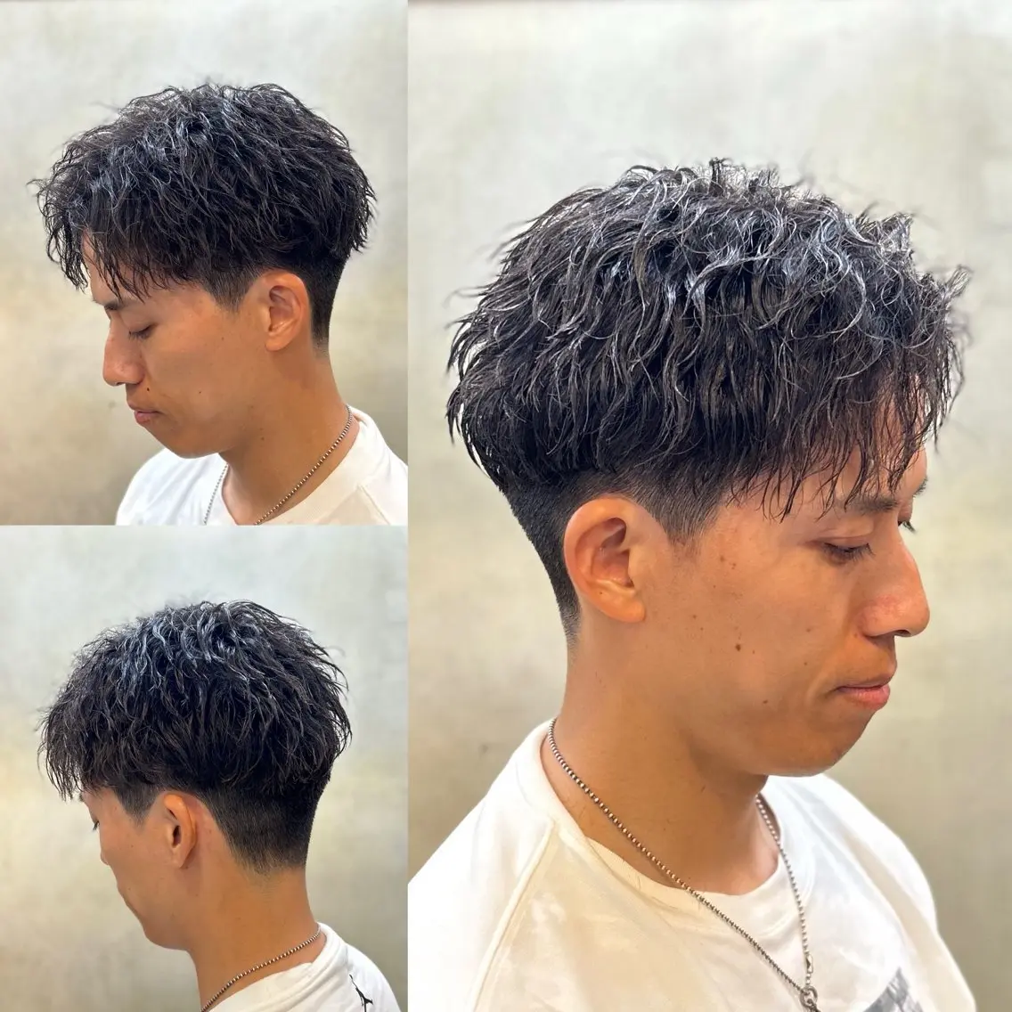 ショート パーマ メンズ カット パーマ トミモト アユムのヘアスタイル