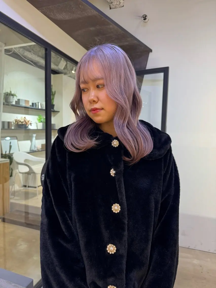 セミロング カラー 詩音 ／札幌美容師のヘアスタイル