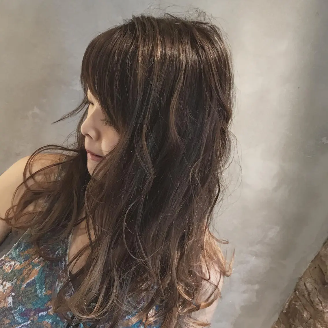 セミロング カラー パーマ ハイライトカラー イルミナカラー ハイライト 髪質改善 Daisukiのヘアスタイル