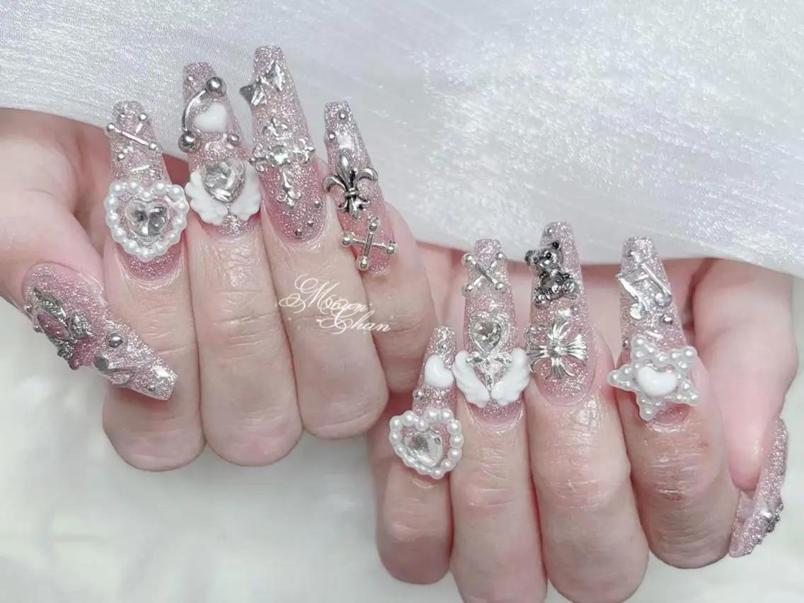 ネイル 成人式 ジェルネイル マグネットネイル 大理石ネイル(マーブル) 持ち込み ハンドネイル K.bi_nail ネイル長さ出し専門店のネイルデザイン