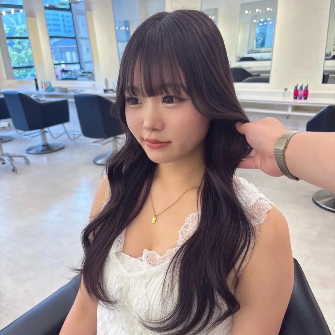ロング カラー カット ヘアカラー ParveMix 楠本結菜💟のヘアスタイル