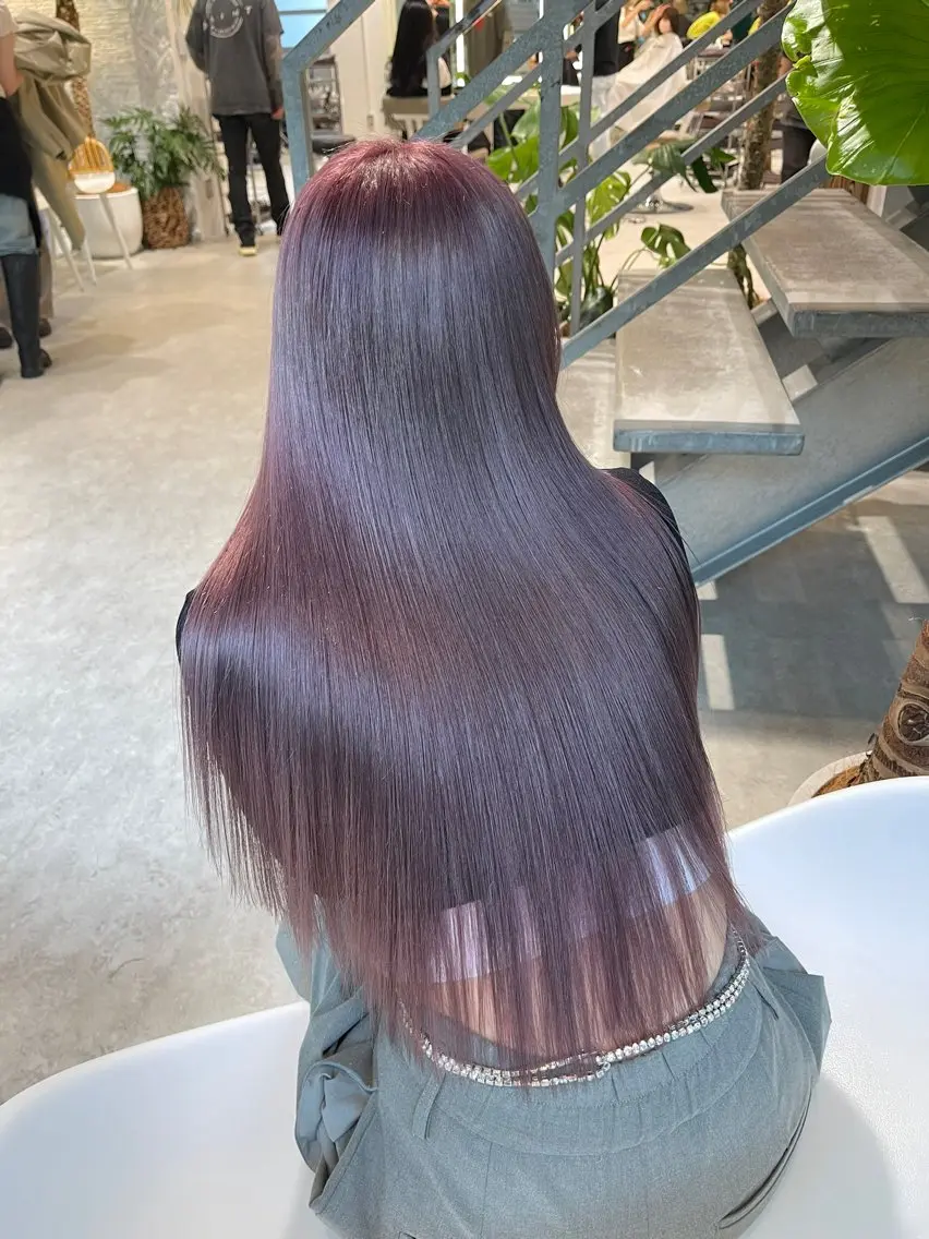 ロング カラー ヘアカラー トリートメント グレージュ/艶カラー 🎀nanakaㅤのヘアスタイル