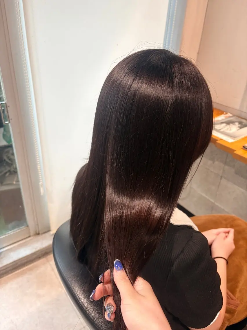 ロング カラー カット 縮毛矯正 Honoka💄💋 オリーブ・メンズ特化のヘアスタイル