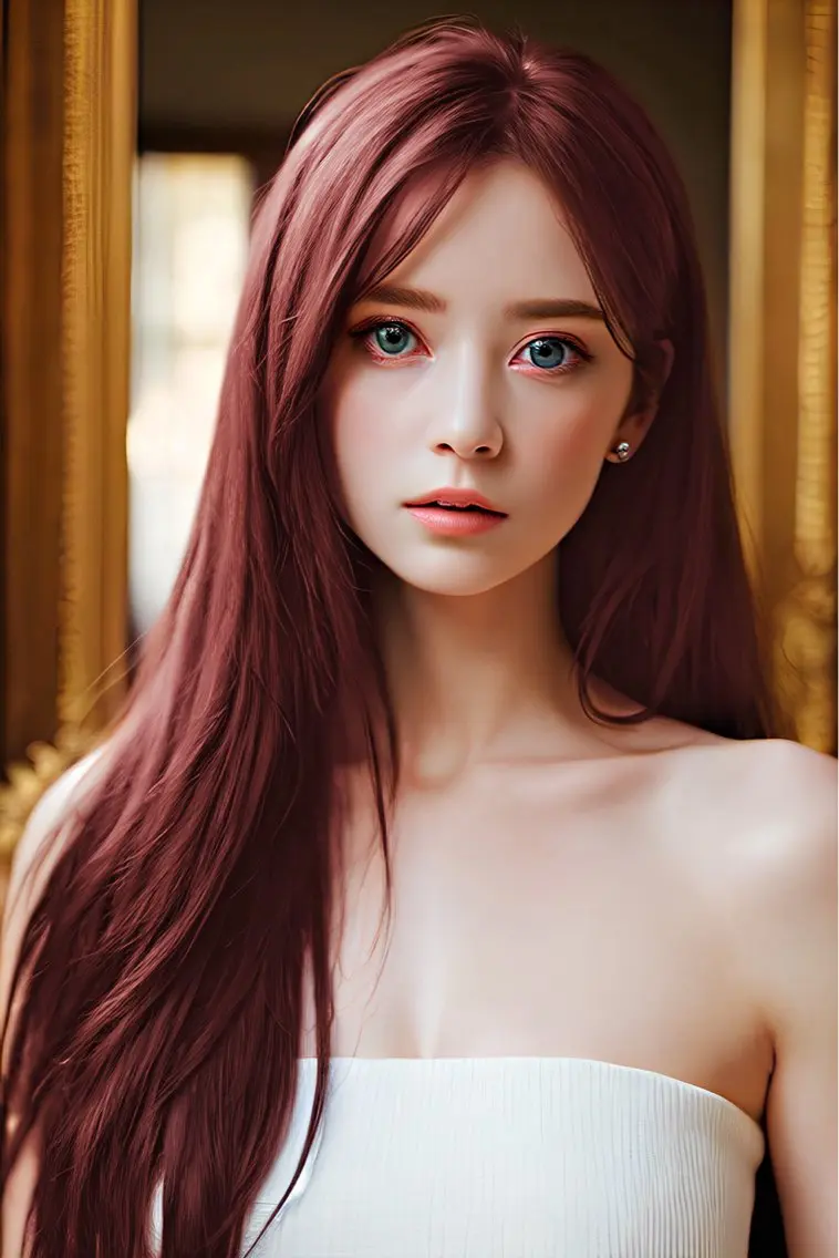 ロング カラー ヘアアレンジ ブリーチ ボルドーカラー ブラウンカラー カシス ダブルカラー ヘアカラー トリートメント 🎈ブリーチなし暖色 カラー/レッド/ゆいのヘアスタイル