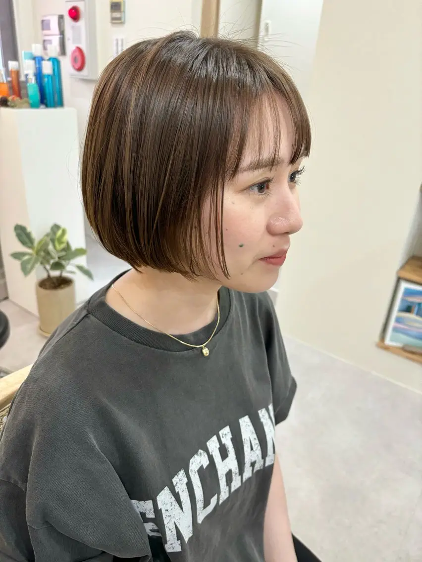 ショート カラー ベージュカラー ボブ 大阪ヴィーガンサロン KANAKOのヘアスタイル