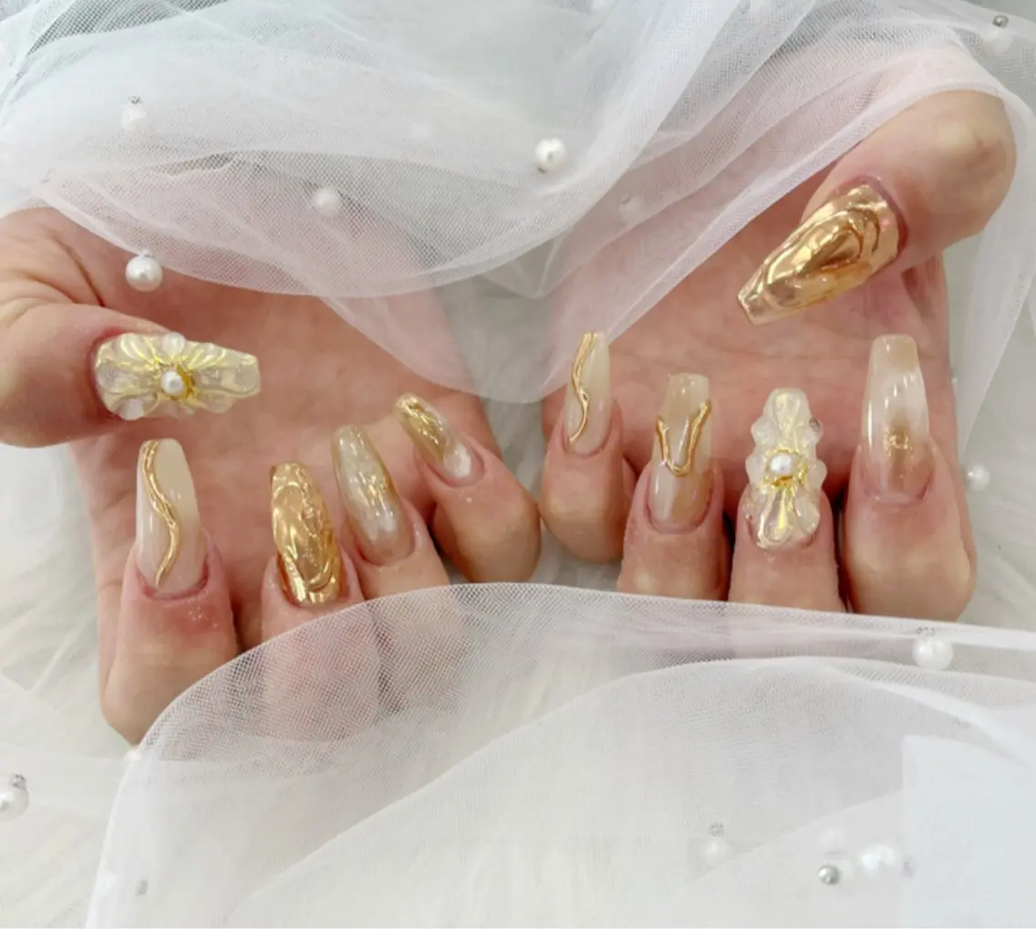 ネイル 長さ出し フットネイル ジェルネイル 韓国ネイル マグネットネイル #Amin nail salonのネイルデザイン