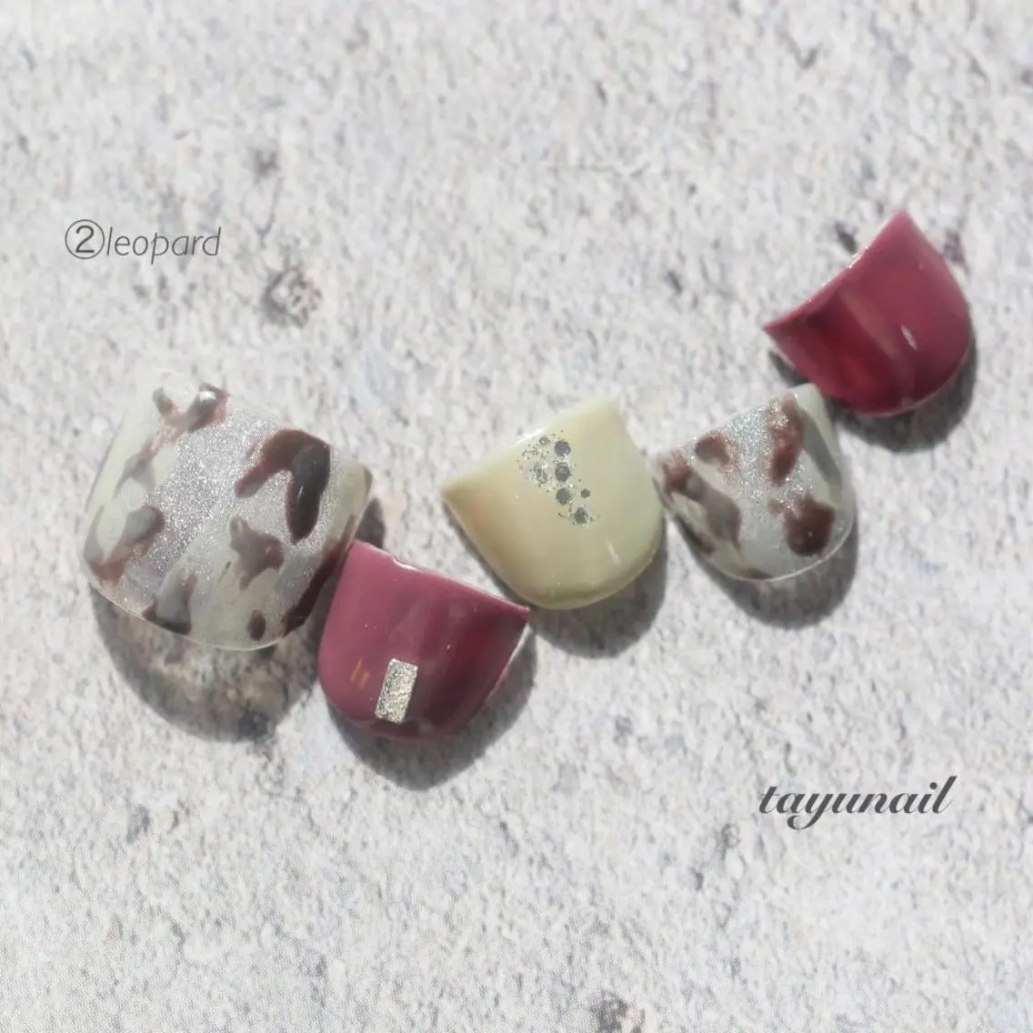 ネイル アニマル柄 アートネイル ブルー フットネイル ジェルネイル フットネイル ネイルサロン 【たゆnail】のネイルデザイン