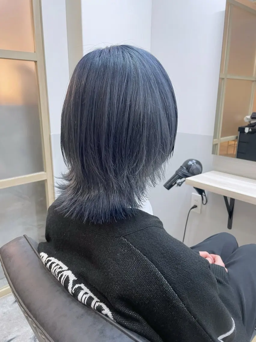 ミディアム メンズ メンズウルフカット ウルフカット ☁️ケアブリーチ￤ ウルフ￤Shioriのヘアスタイル