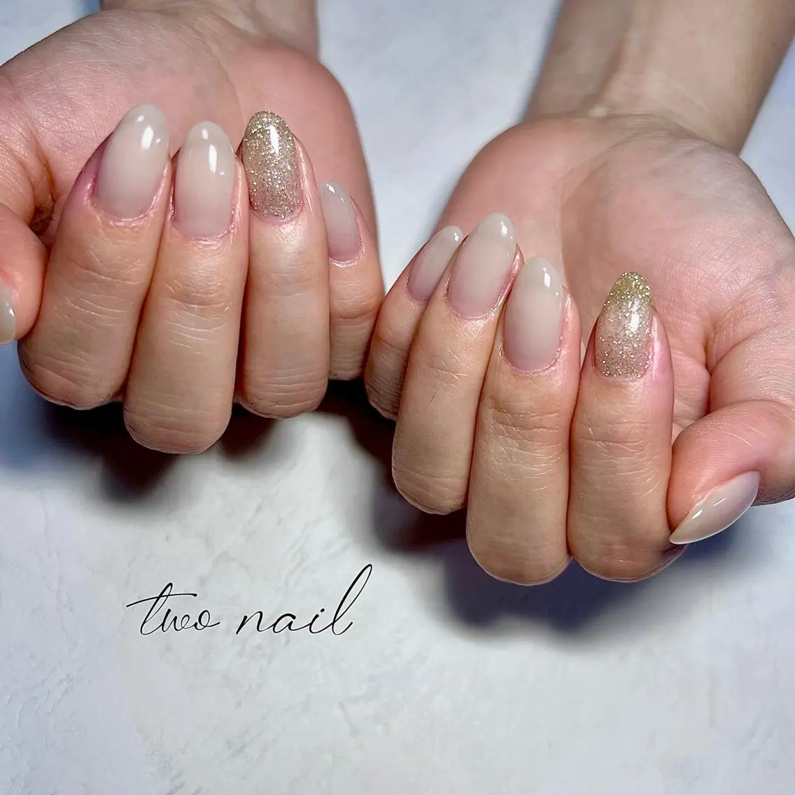 ネイル アートネイル フットネイル ハート ニュアンスネイル ホワイト ハンドネイル two nailのネイルデザイン
