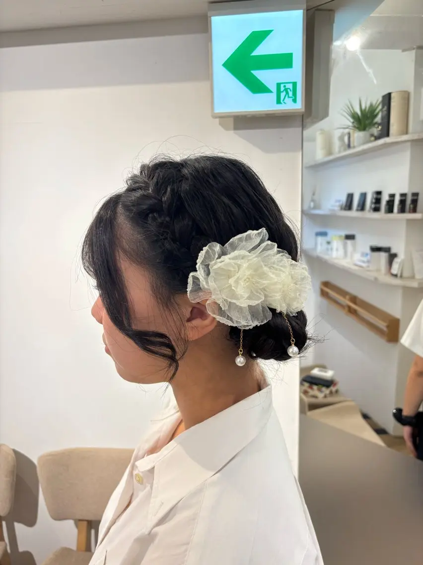 ミディアム ヘアアレンジ ヘアセット ️韓国ヘア/レイヤー カット❤️Yūkaのヘアスタイル