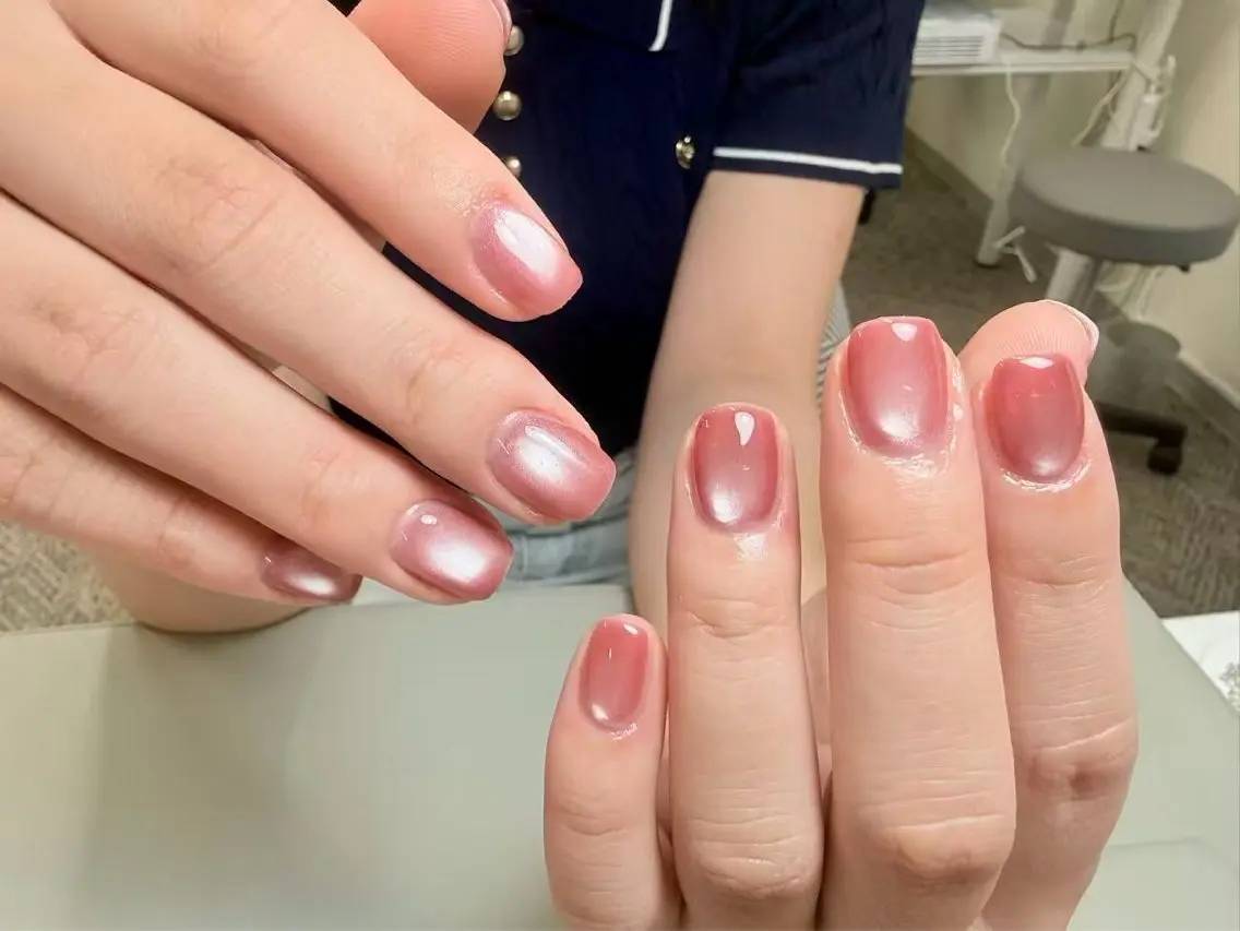 ネイル チークネイル フットネイル フレンチネイル ジェルネイル ガラスフレンチ ハンドネイル Yoxie ミキのネイルデザイン