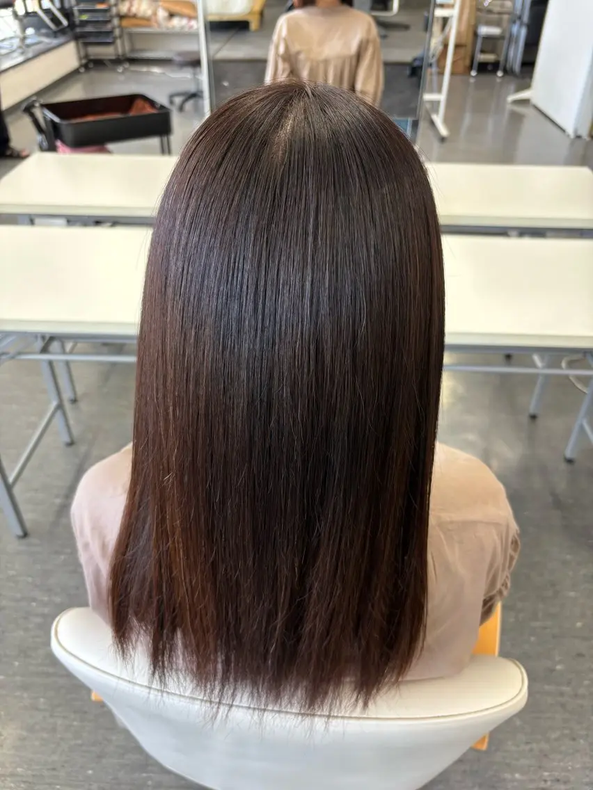 セミロング 縮毛矯正 NISHIMURA 草津のヘアスタイル