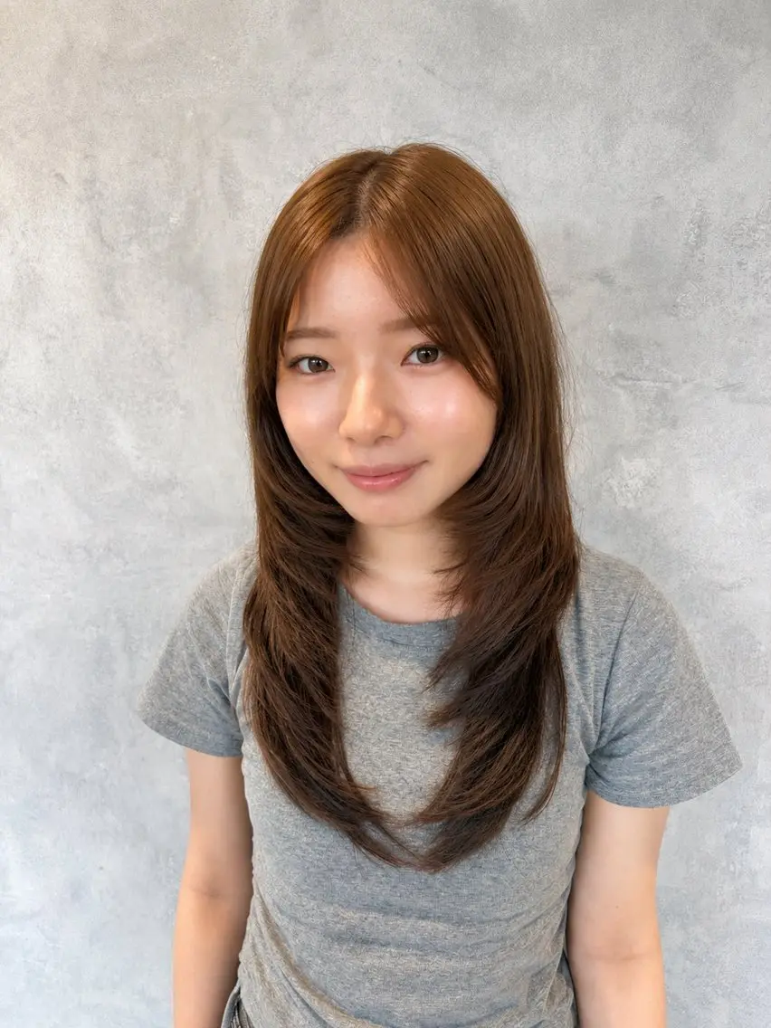 ロング ハッシュカット カット ヘアカラー トリートメント 似合わせレイヤー/ 髪質改善/長瀬叶翔のヘアスタイル