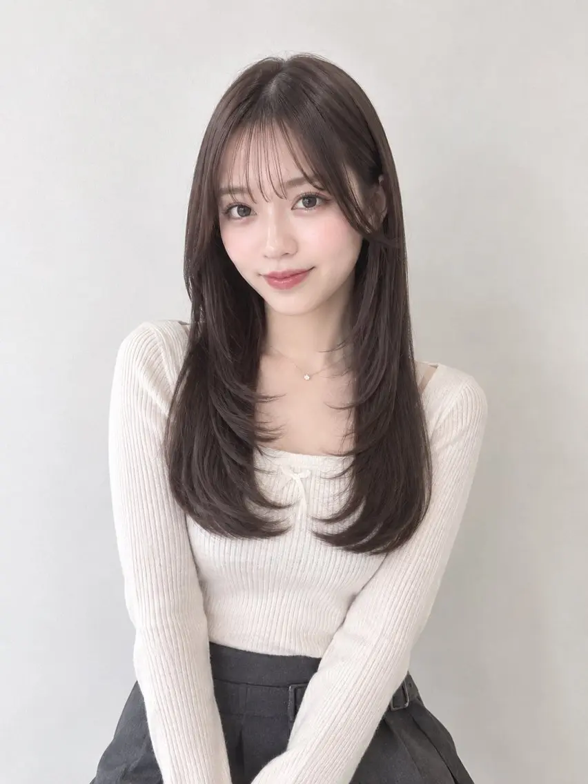 ロング カラー カット ヘアカラー トリートメント 新宿/モテ🤍 トレンドヘア/ワカナのヘアスタイル
