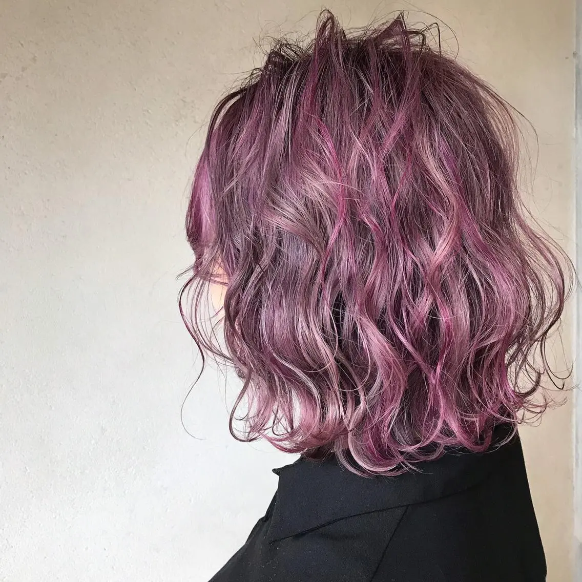 ミディアム カラー ベージュカラー ピンクカラー ピンクベージュ 🫧ボブ/ツヤ髪/美 髪矯正／菜結のヘアスタイル