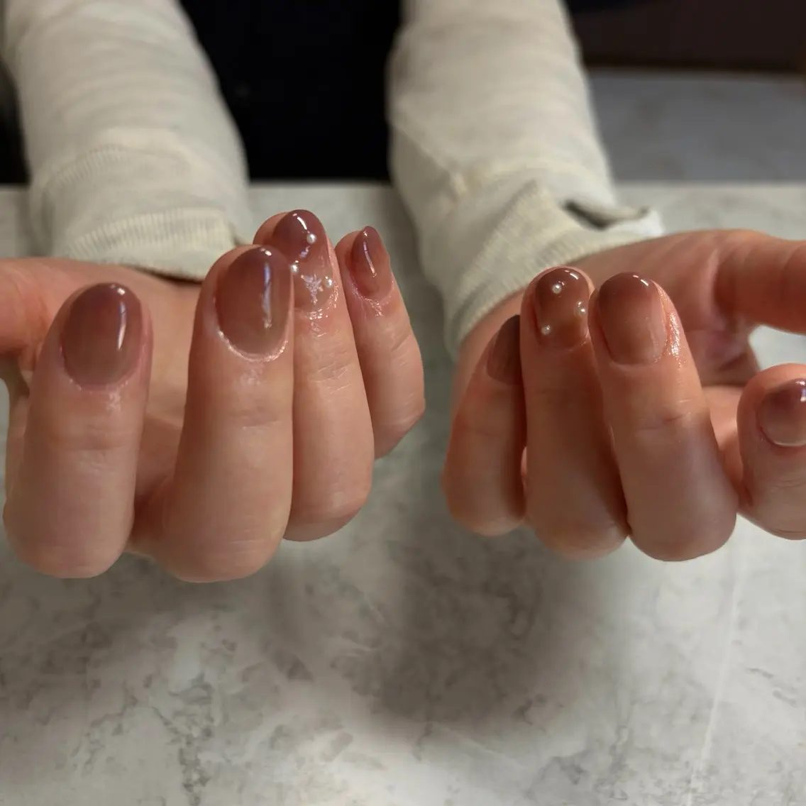 ハンドネイル グラデーション/オフ込の写真