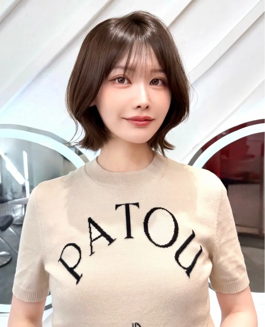 ミディアム カット ヘアカラー トリートメント 韓国ボブ/渋谷/髪質 改善/縮毛矯正/瑞月のヘアスタイル