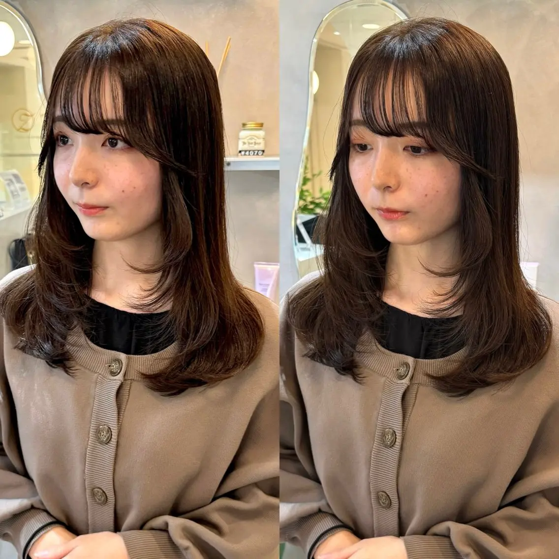 セミロング カラー 韓国ヘア🇰🇷/ 顔周り/松田光里のヘアスタイル