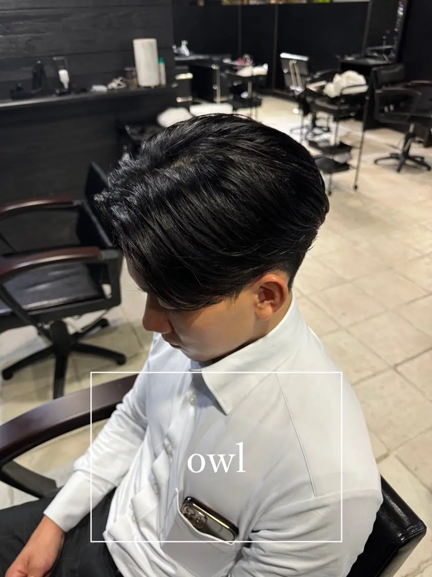 ショート パーマ メンズ センターパート メンズパーマ ニュアンスパーマ カット パーマ メンズ専門 美容師✨ アメ村 堀江颯瑛のヘアスタイル