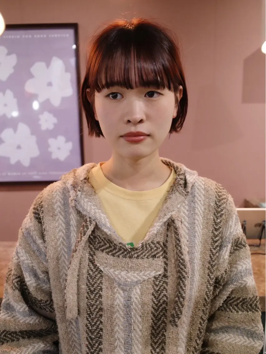 ショート カラー ヘッドスパ 渡邊萌衣/透明感 カラー/暖色カラーのヘアスタイル