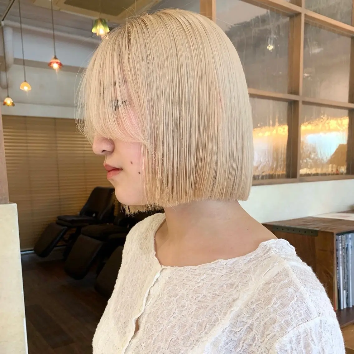 ミディアム カラー ブリーチ ブロンド ハイトーンカラー 似合わせカット カット ヘアカラー トリートメント ハイトーン/ブリーチ /表参道/森山雄斗のヘアスタイル
