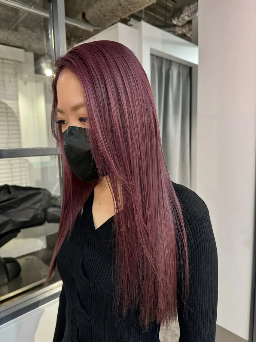 ロング カラー ヘアカラー トリートメント ハイトーン&髪質改善 &韓国エクステ🤎のヘアスタイル