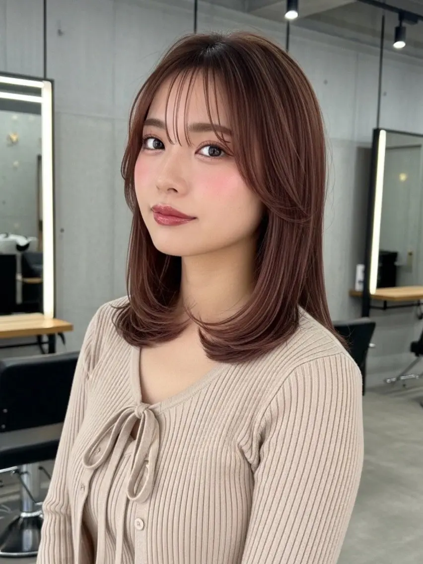 セミロング 似合わせボブ✖️ 韓国レイヤー✨小関のヘアスタイル