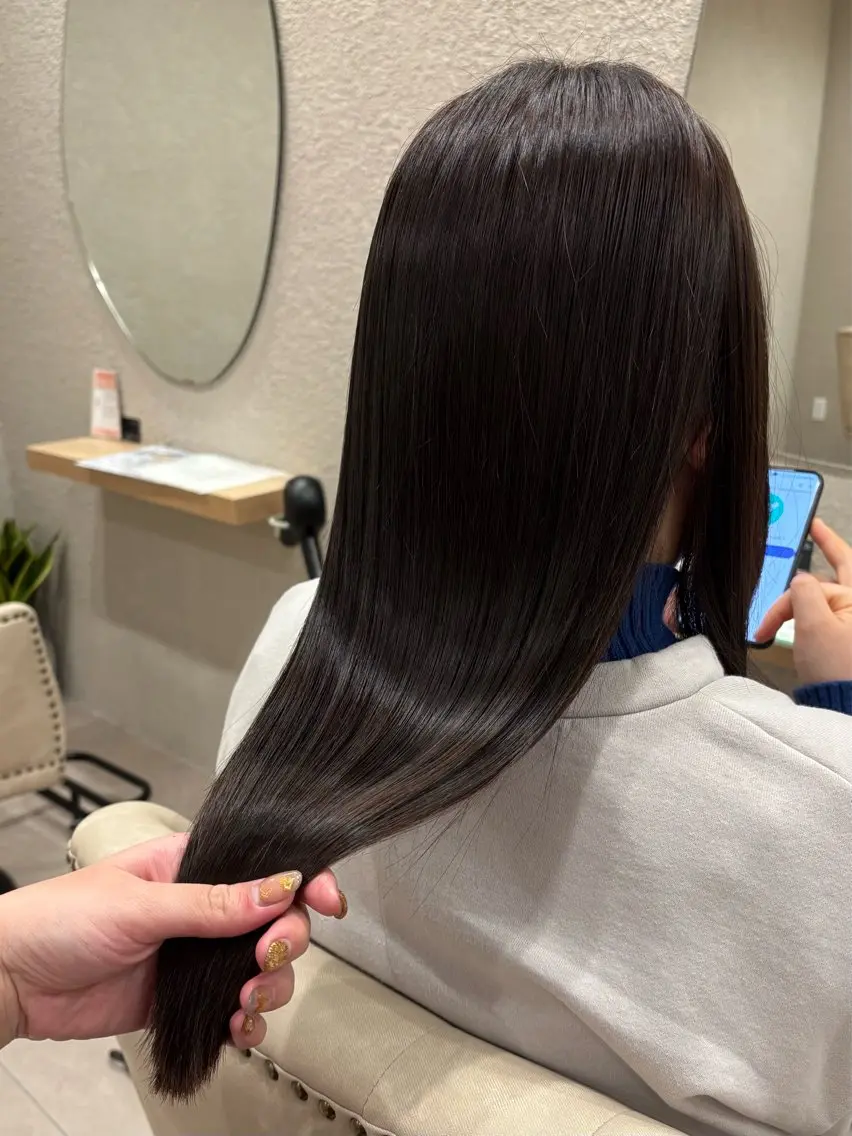 ロング ヘアカラー トリートメント 透明感カラー⭐️🌈 野村玲美のヘアスタイル