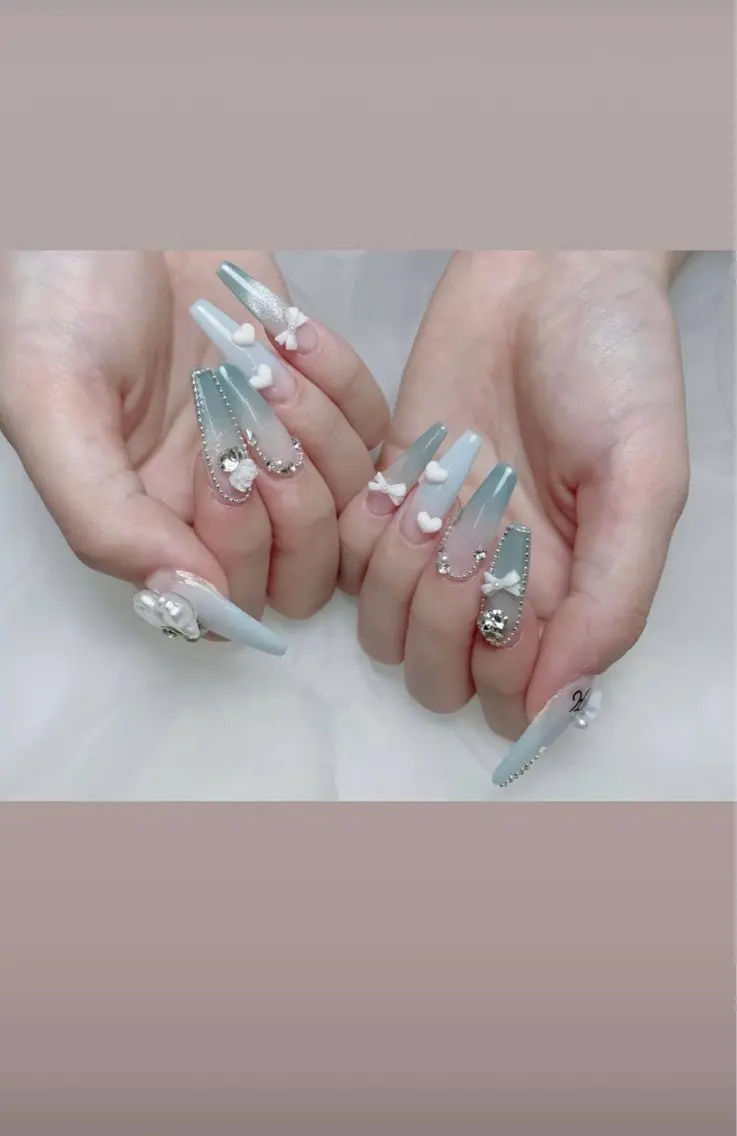 ネイル 長さ出し フレンチネイル グラデーション 卒業式 マグネットネイル Sora nail 長さ出し専門店のネイルデザイン