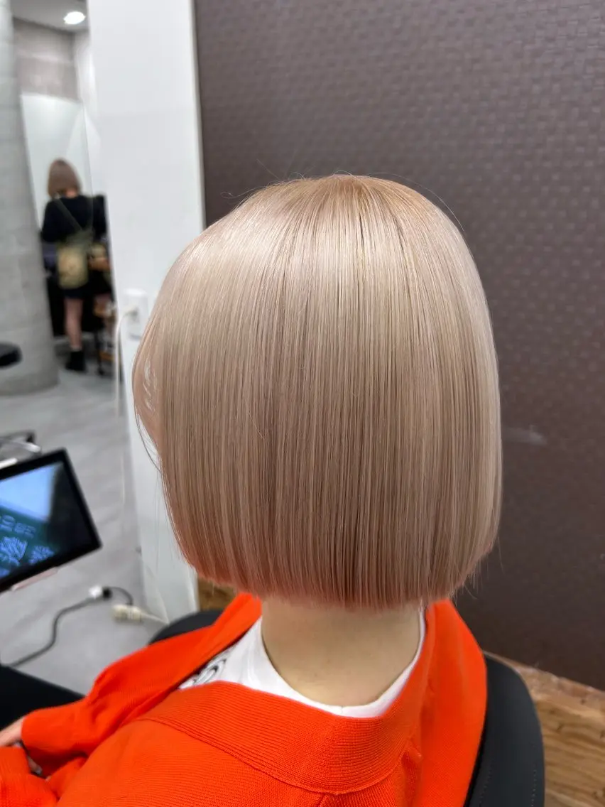 【🍑ブリーチ毛でもできる🍑】美髪矯正ストレート一度でぴっかぴか髪質改善ストレートパーマ+つるつるTr🫧の写真