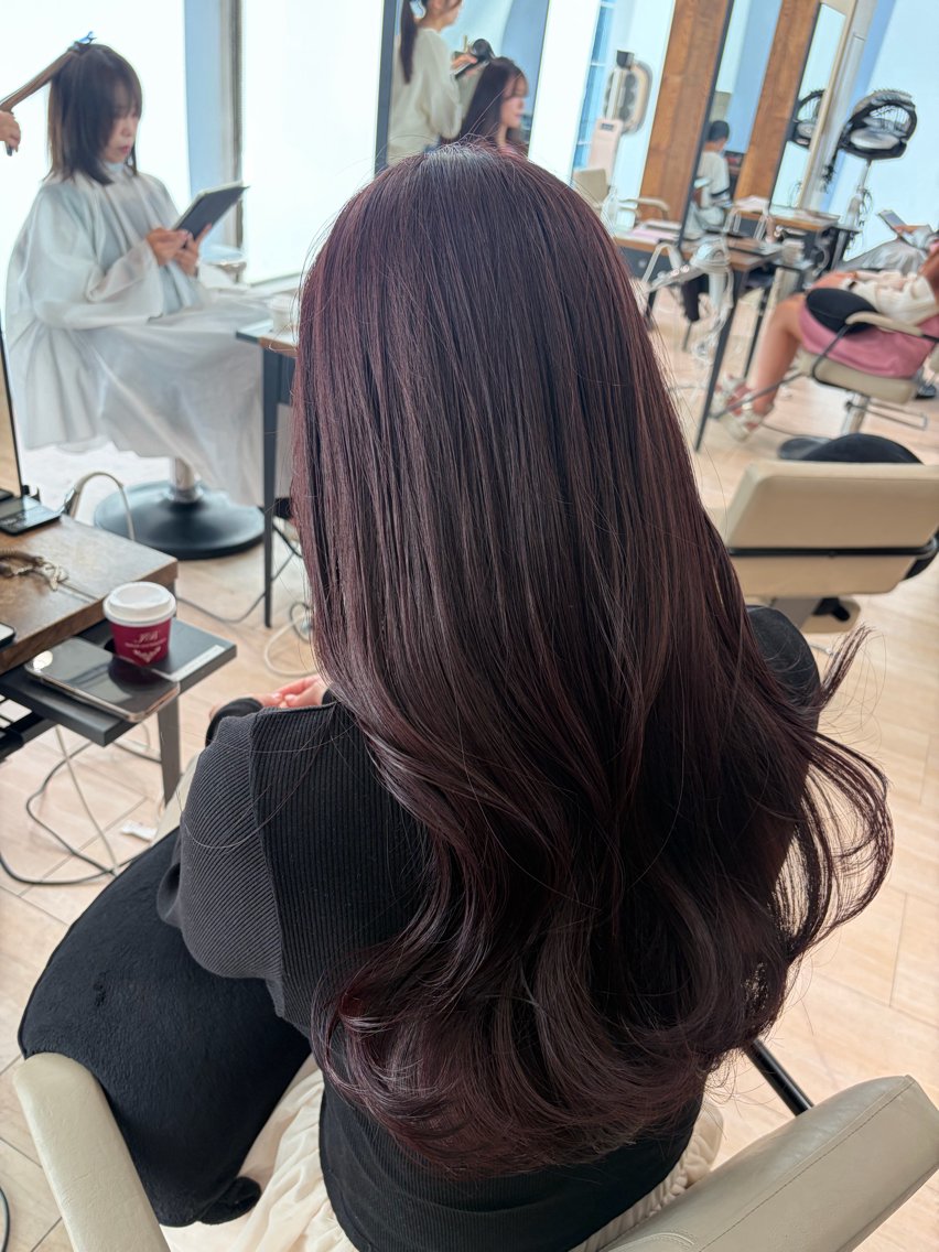 ロング ヘアカラー トリートメント 🎀大竹美侑／顔まわ りカット／レイヤーのヘアスタイル