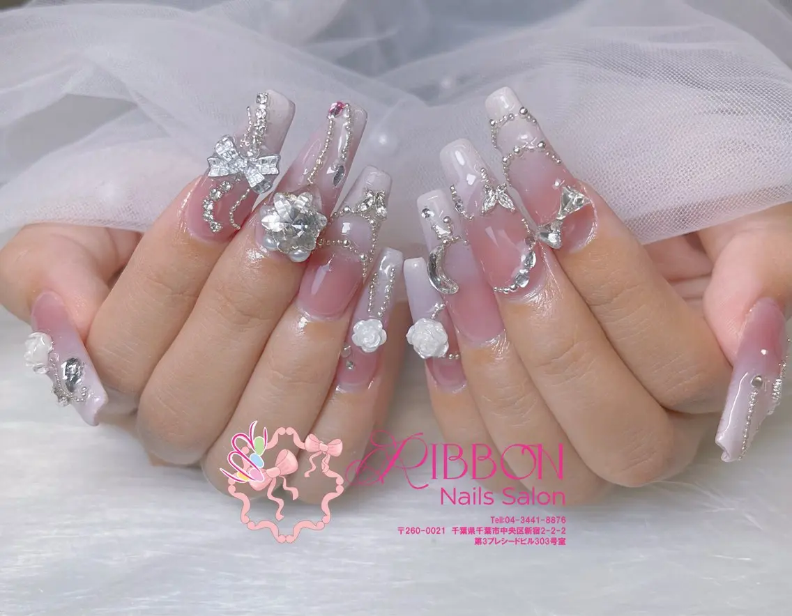 ネイル フットネイル フレンチネイル ジェルネイル マグネットネイル 持ち込み ハンドネイル Ribbonnail salonのネイルデザイン