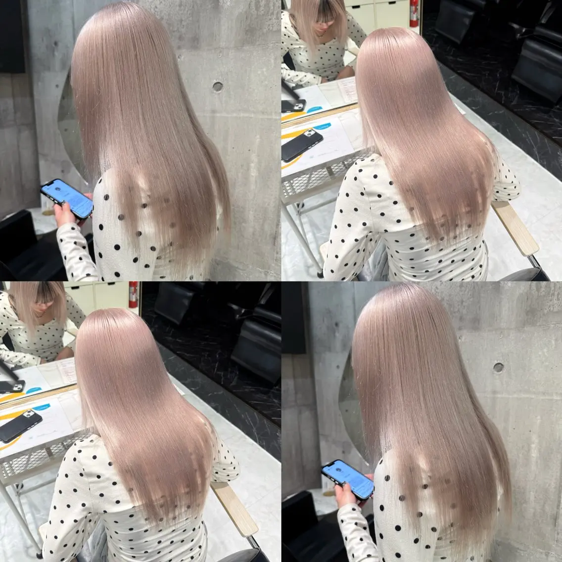 セミロング カラー ベージュカラー ブリーチ ブロンド ピンクカラー ヘアカラー 【🥀履歴修正🥀】 ハイトーン職人/拓真のヘアスタイル