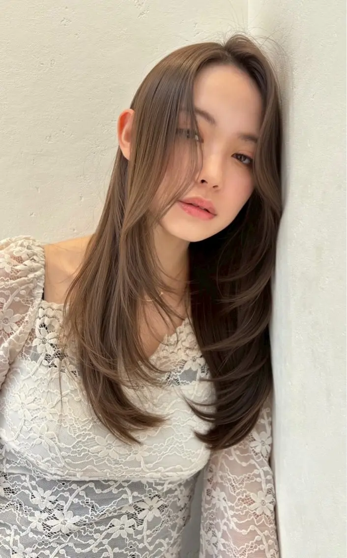カット+透明感×艶カラー+髪質改善トリートメント¥26400→¥12900【渋谷/韓国の写真