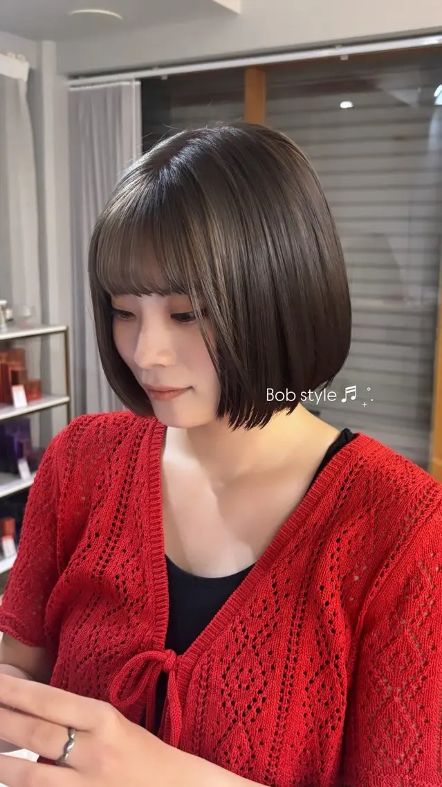 ショート カラー 切りっぱなしボブ ボブ 似合わせカット 小顔カット cipre 萌乃のヘアスタイル