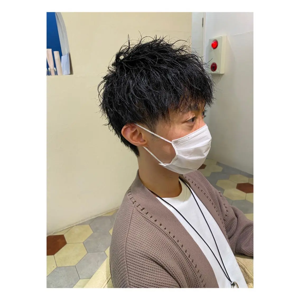 ショート パーマ メンズ カット パーマ 菊池大一 溝の口パーマのヘアスタイル