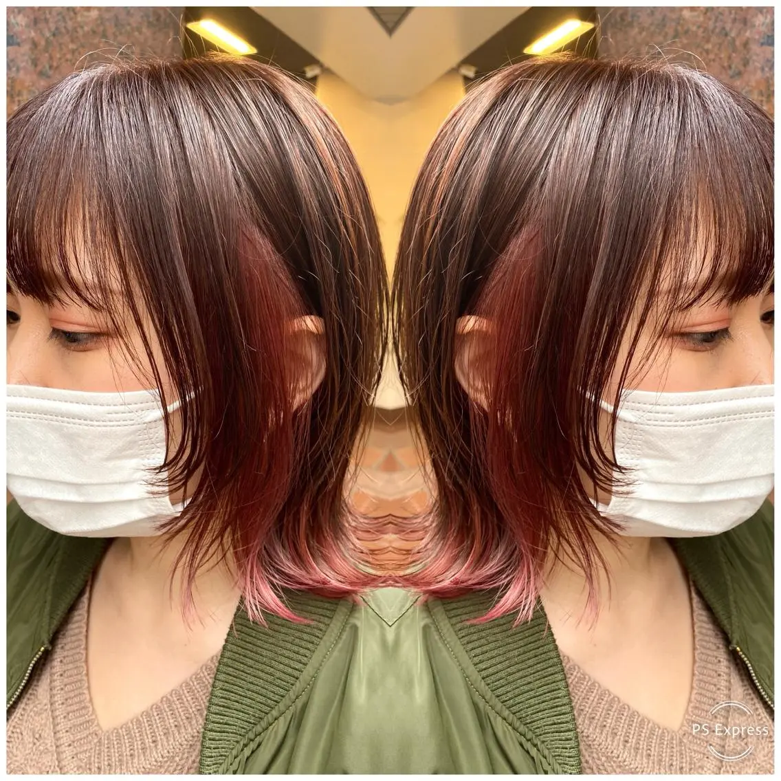 ミディアム カラー ヘアアレンジ ピンクカラー ウルフカット カット ヘアカラー TOPSTYLIST 🇬🇧JIMMYのヘアスタイル