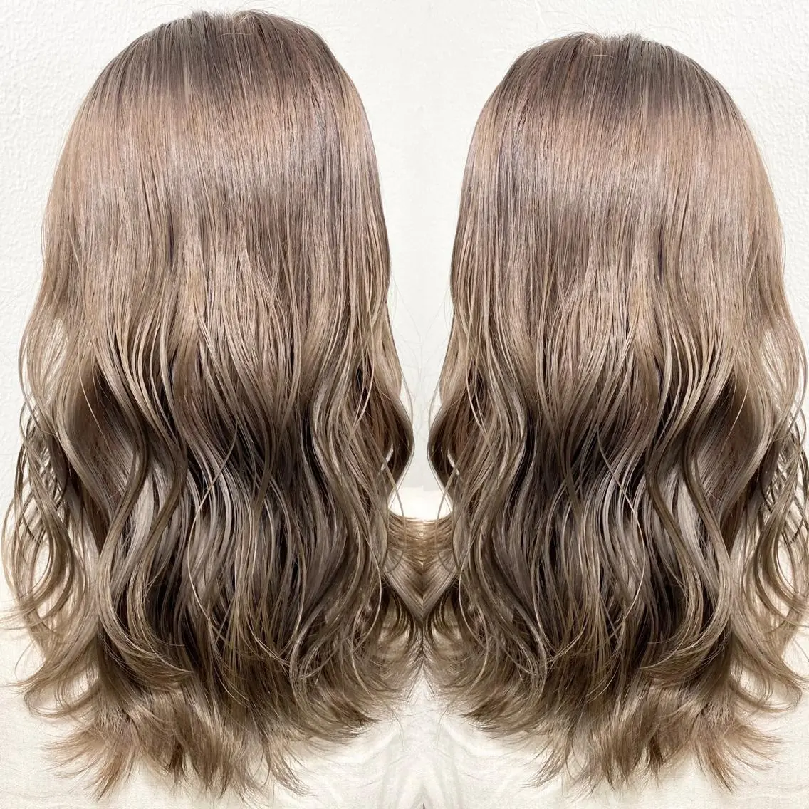 ミディアム カラー パーマ ヘアアレンジ アッシュ バレイヤージュ ベージュカラー ブリーチ 透明感カラー 👑指名率No.1 👑坂口飛翔のヘアスタイル
